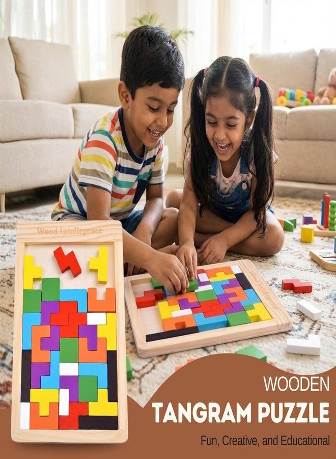 SCILLA Wooden Blocks Puzzles | Educational Brain Toy Intelligence Puzzle Teasers (Multicolored) - Image 4
